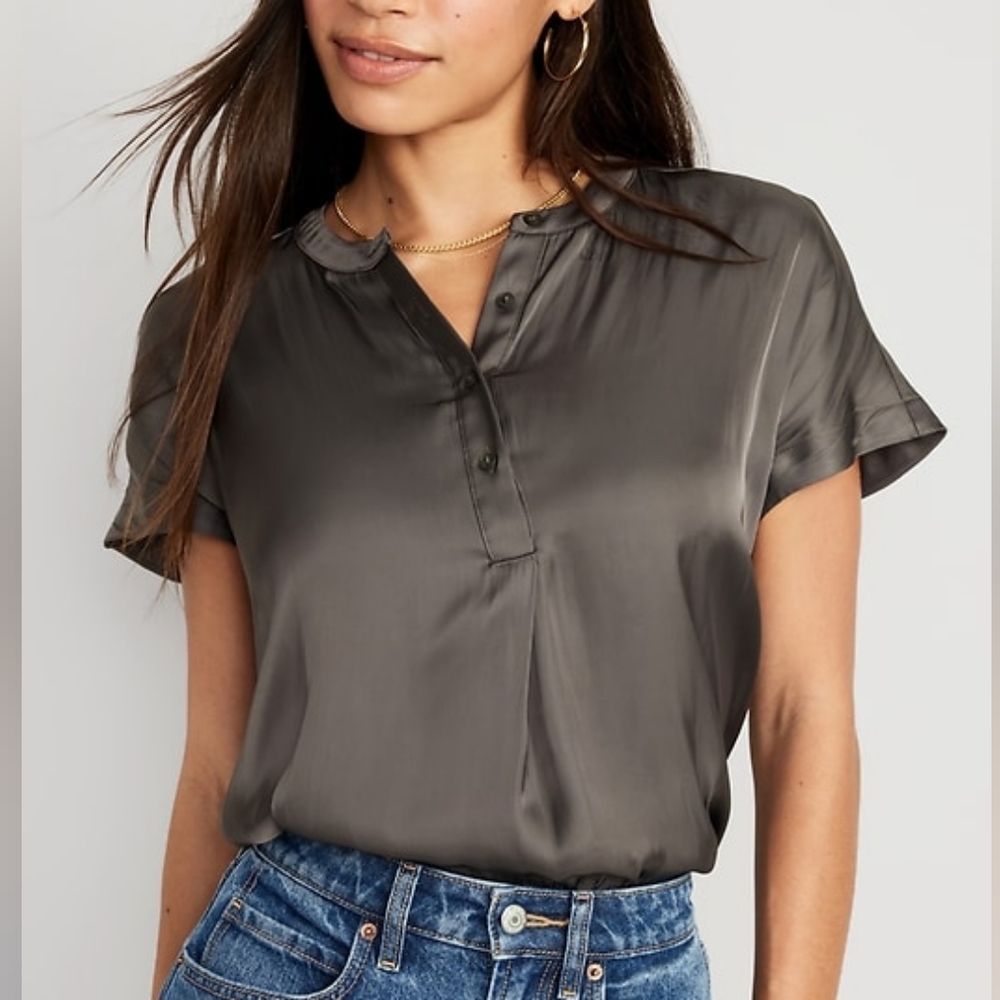 NWT Bundle: 2 Pairs Old Navy Power Jeans + Dolman-Sleeve Satin Shirt